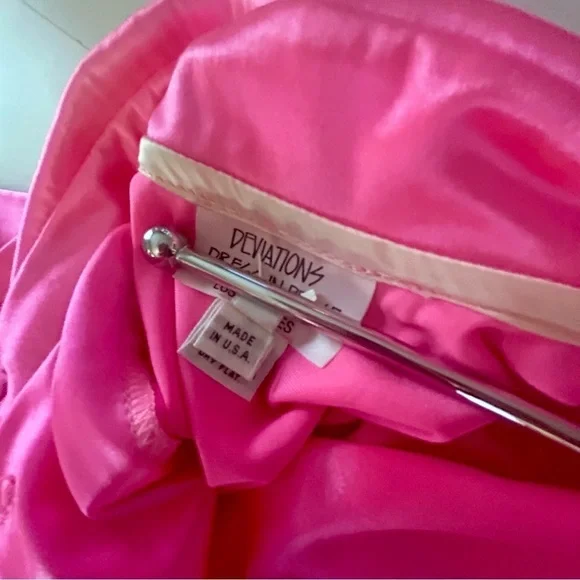 Deviations Vintage Hot Pink Barbie Top Button Down  Small Rare Crystal Bead - Picture 9 of 13